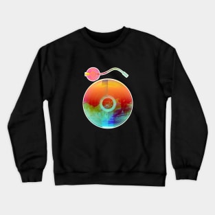 DJ Turntable Abstract Sunset Crewneck Sweatshirt